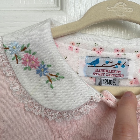 NWOT Handmade Baby Pink Jacket w/ Embroidery 100% Cotton - Picture 4 of 7